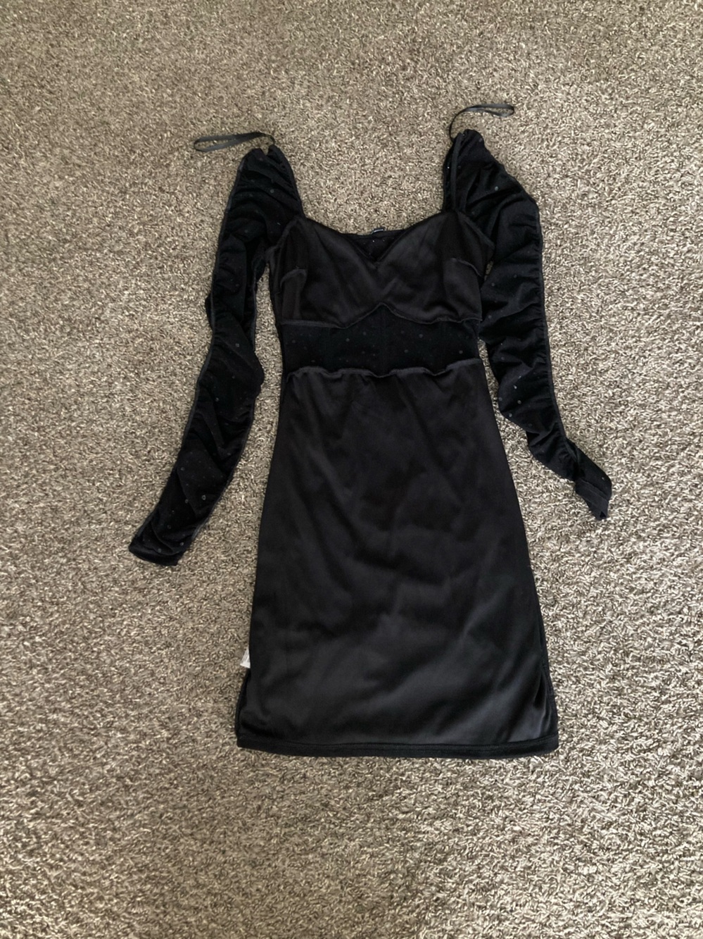Windsor Black Rhinestone Mesh Corset Bodycon Mini Dress Size M - Picture 9 of 12